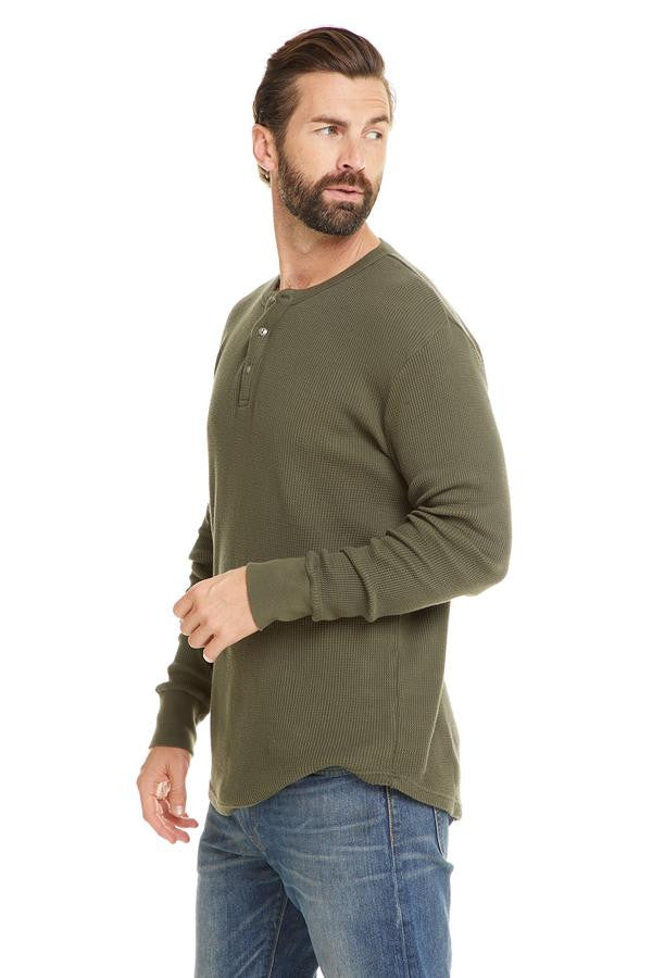 Chaser Men's Henley Thermal Shirt
