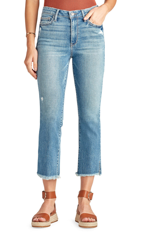 Sam Edelman The Stiletto Distressed Fray Hem Women's Crop Bootcut Jeans