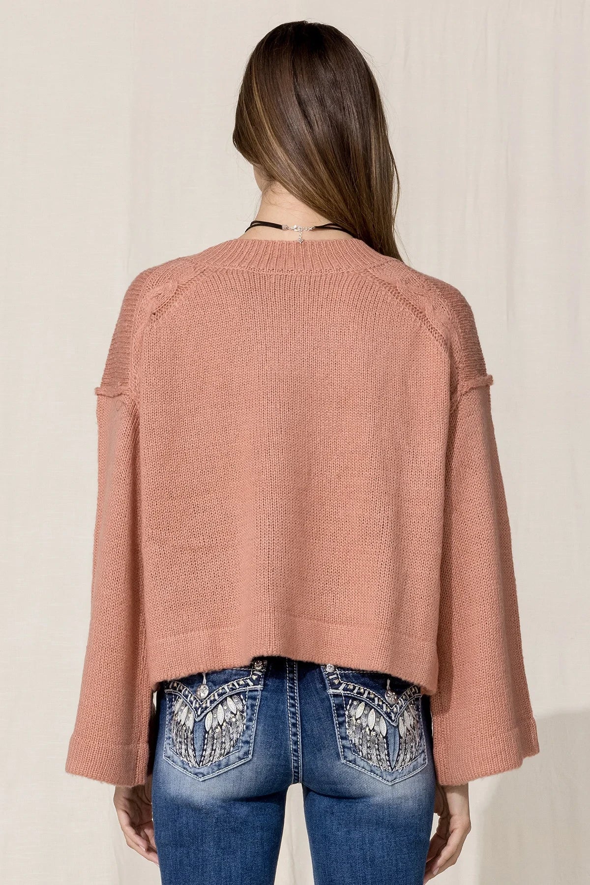 Miss Me Aztec Printed Sweater - Brick Red