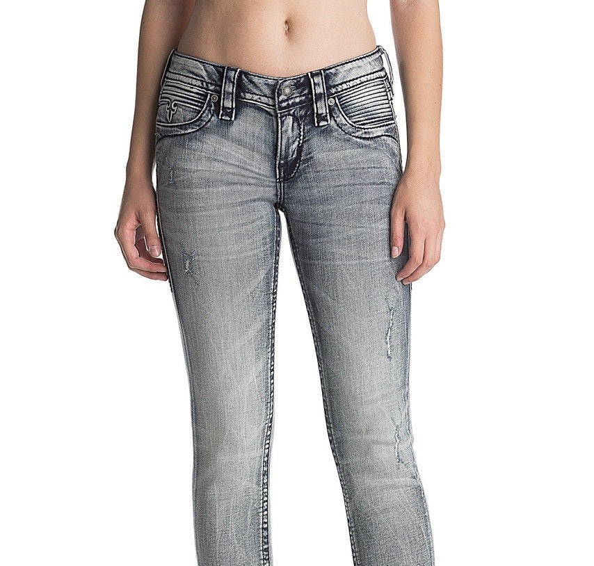 Rock Revival Moon AK206 Moto Ankle Skinny Women's Jeans