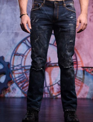 Remix by Rock Revival Destroyed Indigo Men's Jeans