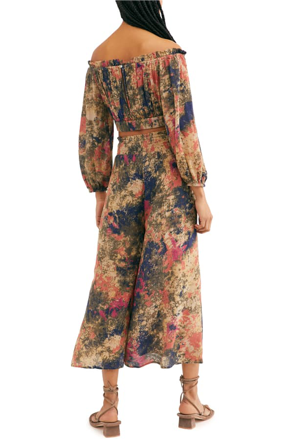 Free People The Sun Off The Shoulder Top & Smocked Pants