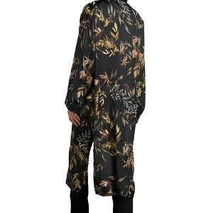 Elan Bay Kimono in Black Olive Leaf (OS)