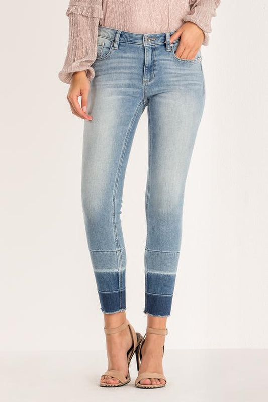 Miss Me Cut and Paste Mid-Rise Ankle Skinny Jeans