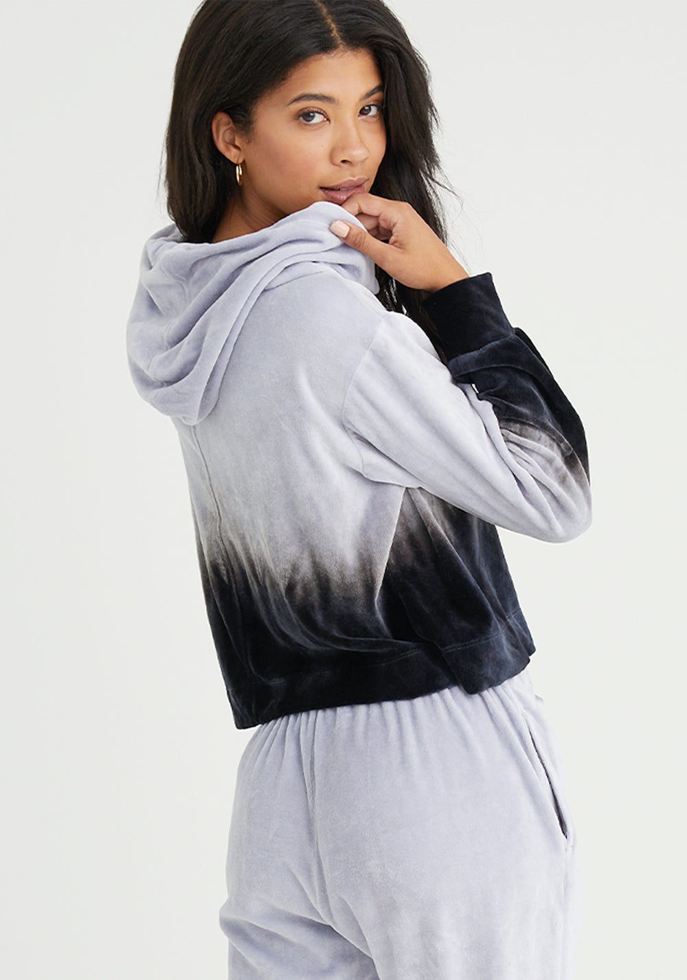 Bella Dahl Hoodie With Trim - Titanium Ombre
