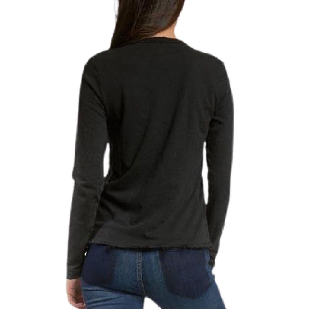 Elan Nina Amour Long Sleeve Shirt - Faded Black