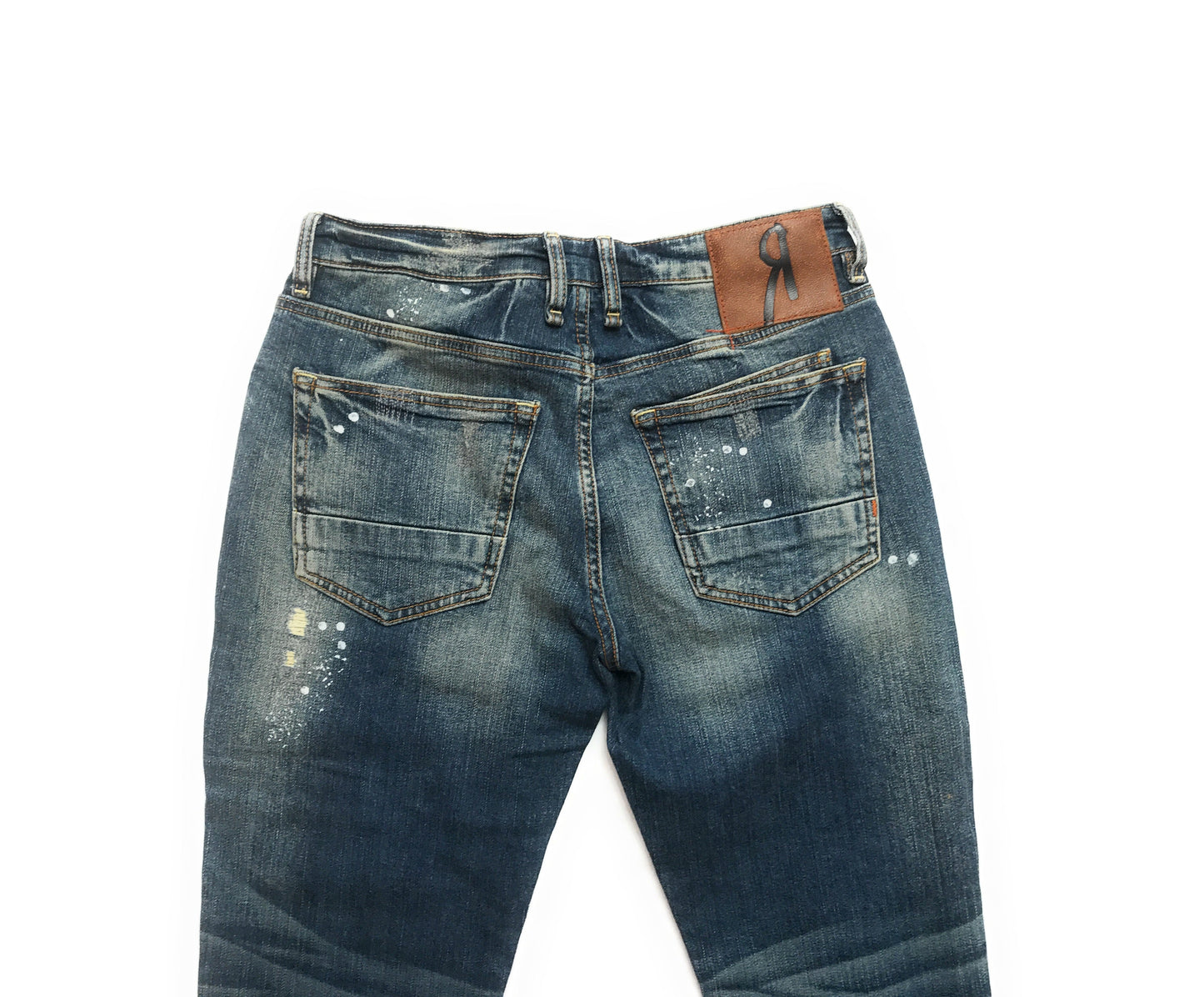 Remix By Rock Revival Destroyed Vintage Blue Alt Straight Men's Jeans