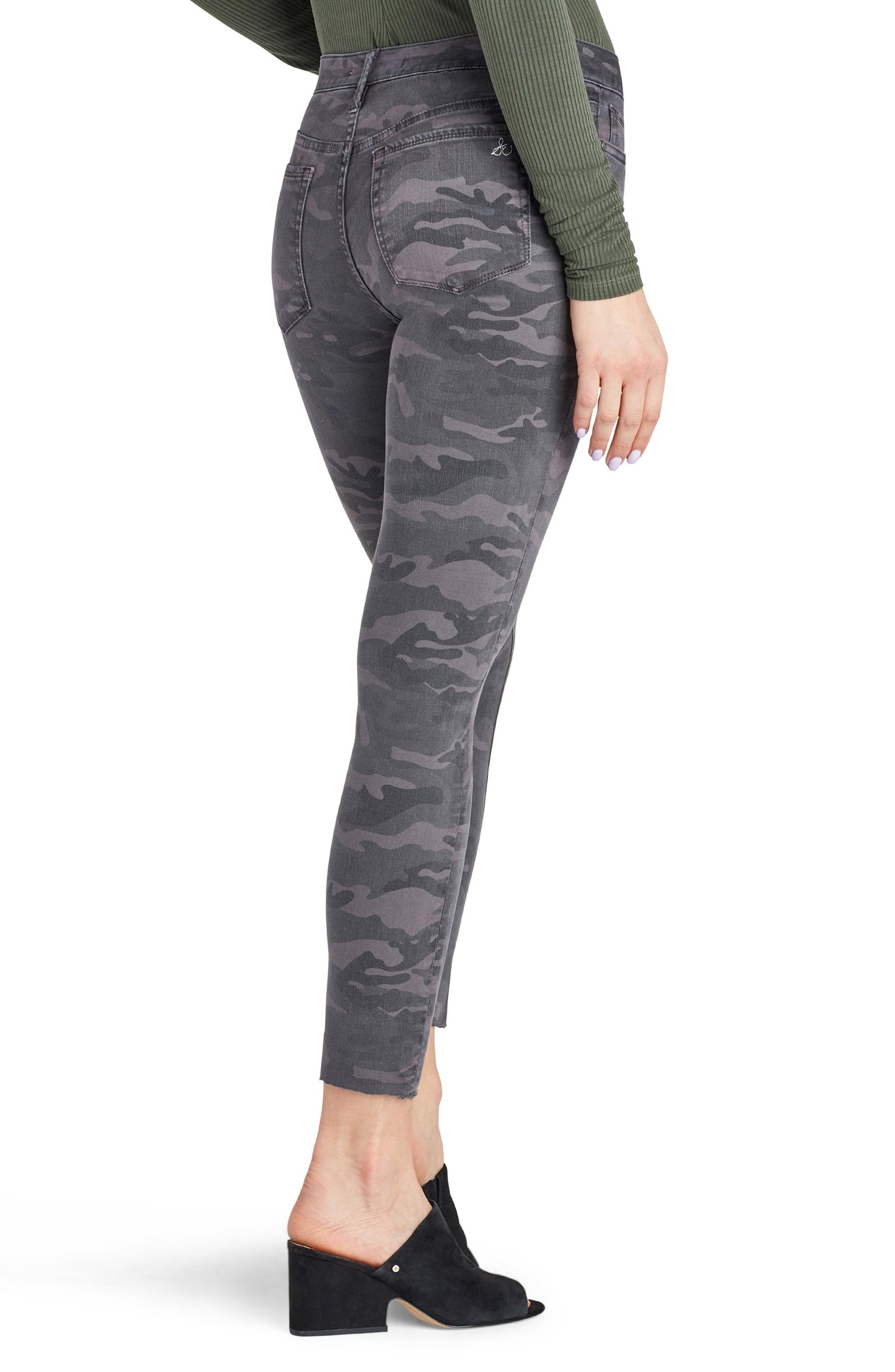 Sam Edelman The Kitten Raw Hem Camo Ankle Skinny Jeans