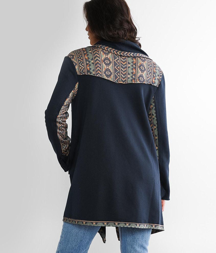 Miss Me Pieced Aztec Print Cardigan