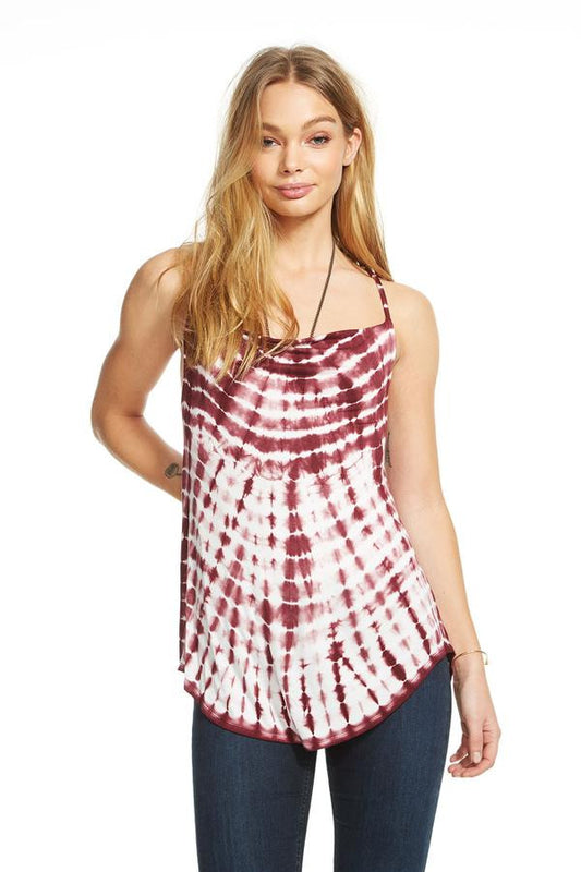 Chaser Cool Jersey Draped Cross Back Shirttail Women's Cami
