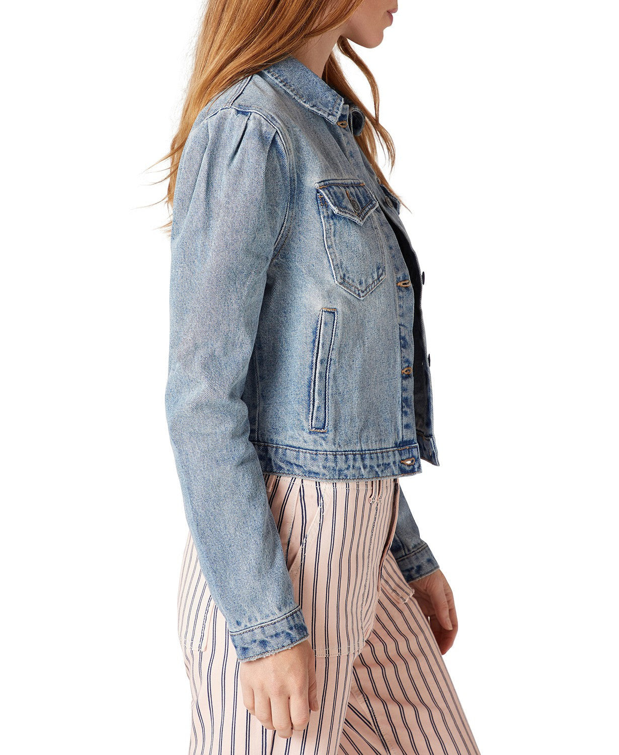 Sam Edelman Jazzi Cotton Puff-Sleeve Denim Jacket