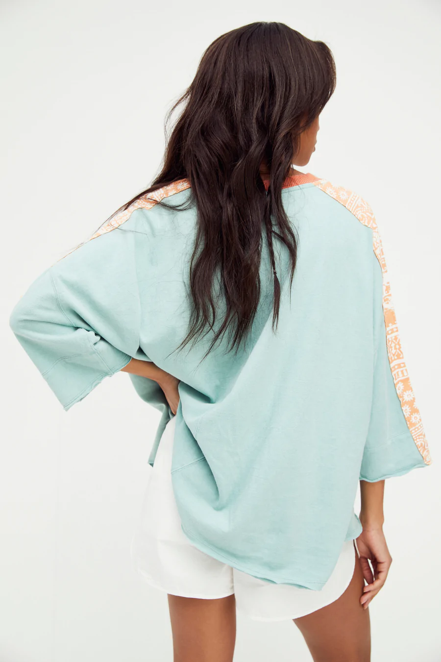 Free People Happiness in Bloom T-Shirt in Blue Cloud