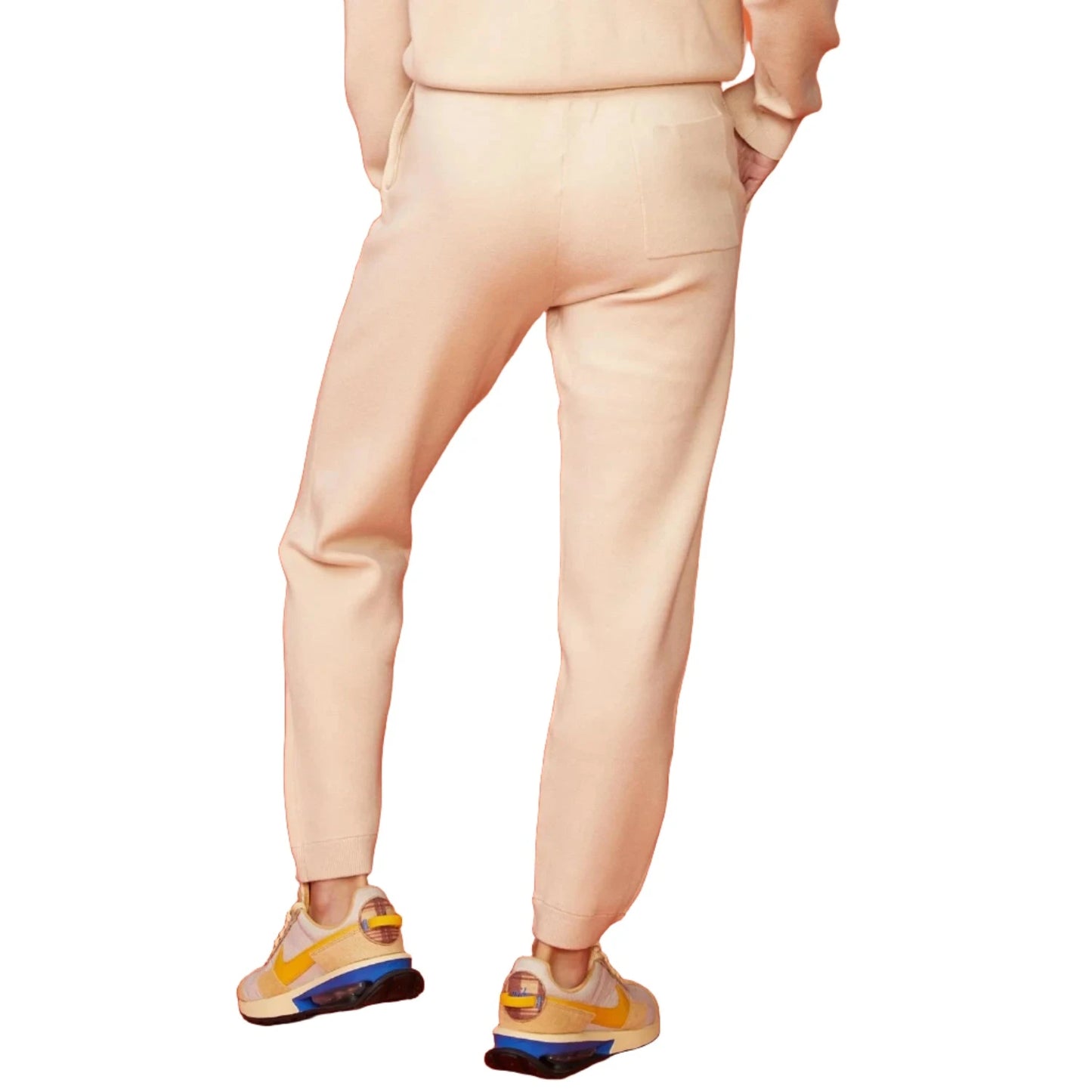 Monrow Supersoft Sweater Knit Cuffed Jogger - Vanilla