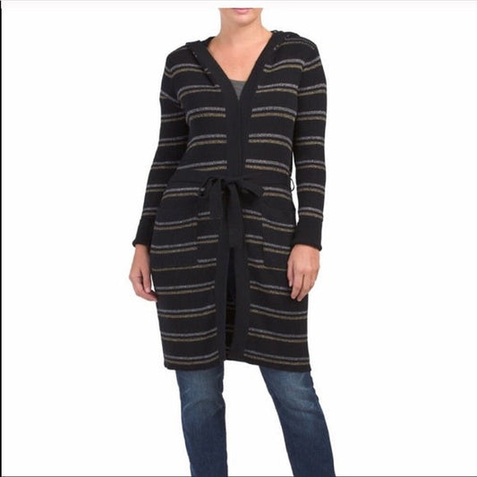 Chaser Belted Long Hooded Women's Cardigan Sweater
