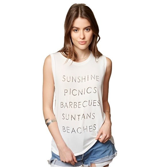 Daydreamer Summer List Cream Women's Tank Top