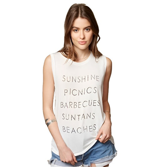 Daydreamer Summer List Cream Women's Tank Top