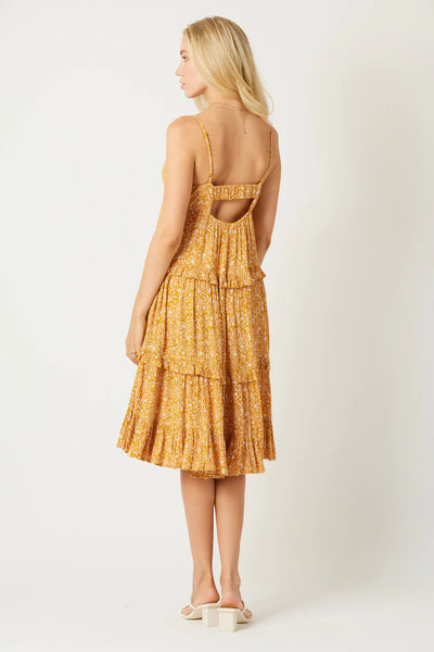 Bila 77 Flores Square Neck Dress Sunlit Haze