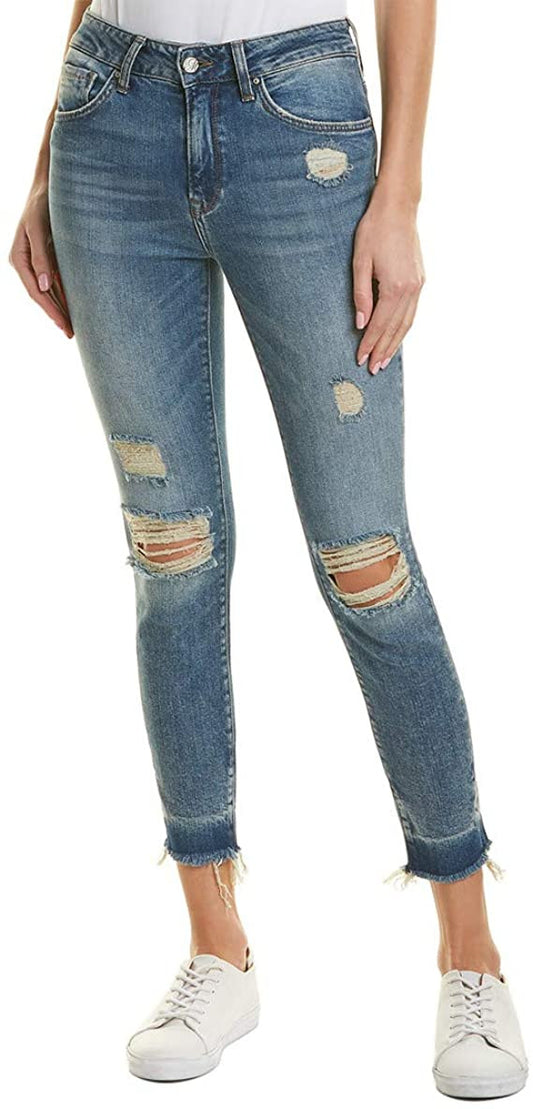 Mavi Jeans Women's Tess High-Rise Super Skinny Ankle in Shaded Ripped Vintage Sh