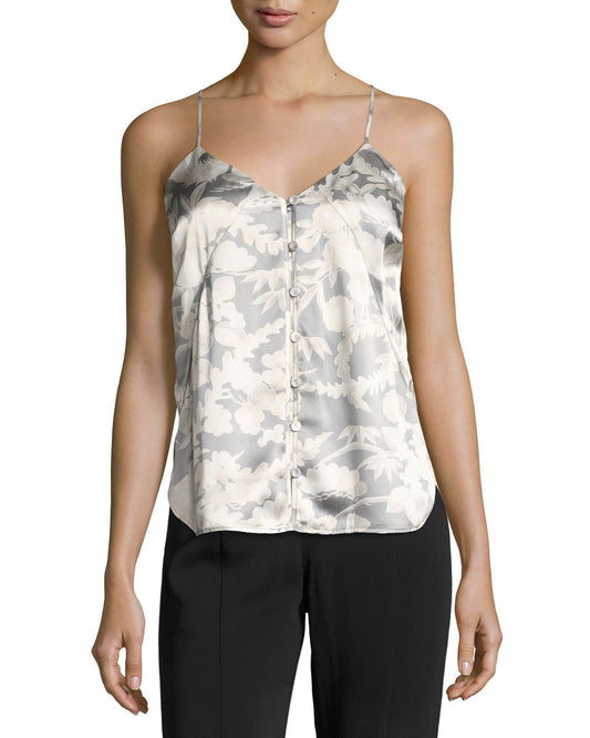 Elizabeth and James Carlo P. Button-down Silk Camisole Tank - White In Powder