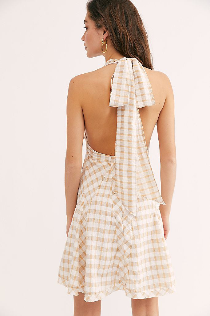 Free People Do The Twist Mini Dress Tea Combo