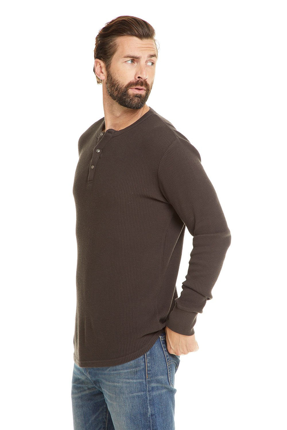Chaser Men's Henley Thermal Shirt