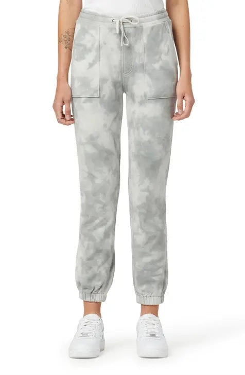 Hudson Jeans Cotton Fleece Utility Joggers in Paper Flower