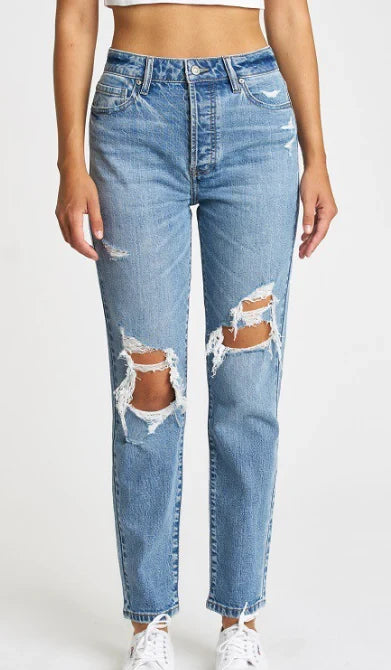 Eunina Tobi Super High-Rise Mom Jean Ankle - Hot Rod