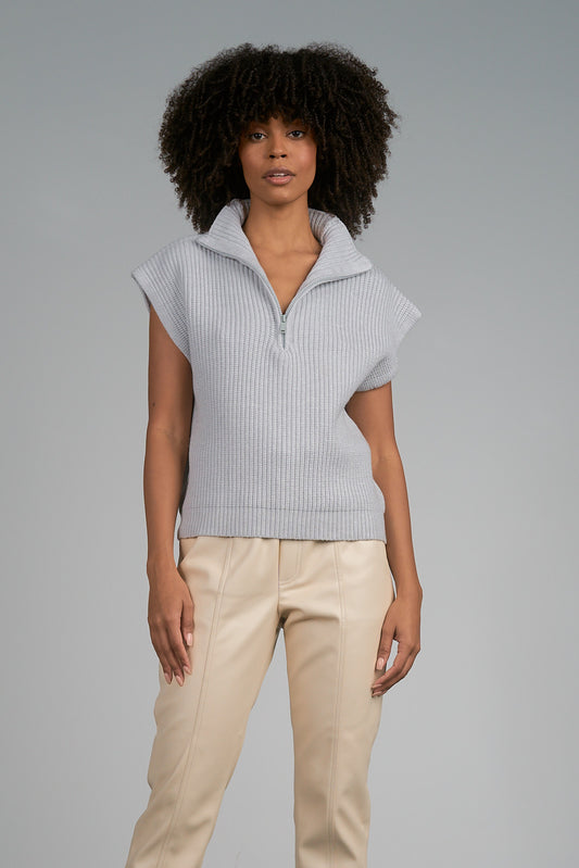 Elan Sleeveless 3/4 Zip Women's Sweater