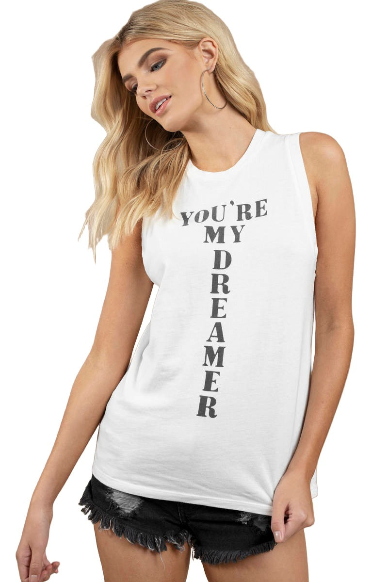 Daydreamer You're My Dreamer White Tank Top