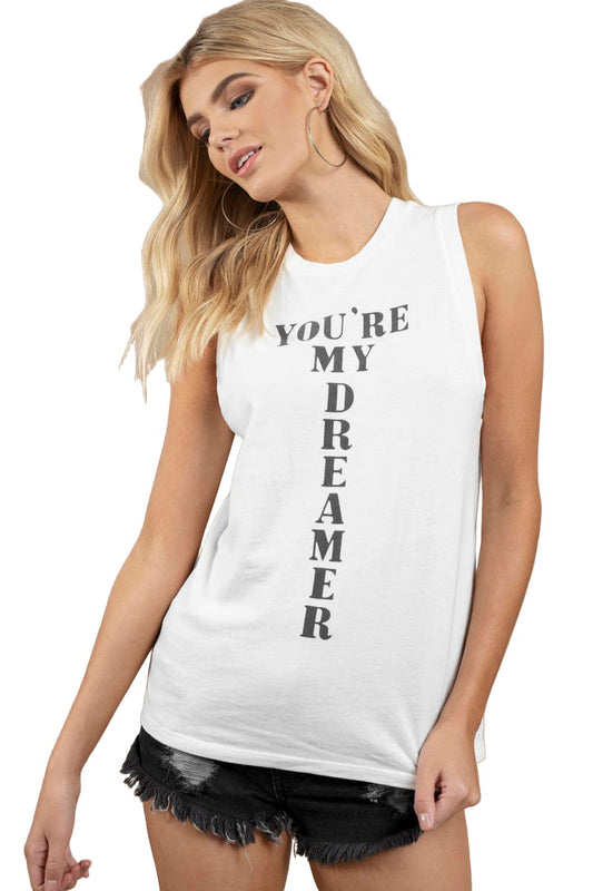 Daydreamer You're My Dreamer White Tank Top