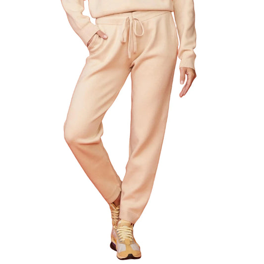 Monrow Supersoft Sweater Knit Cuffed Jogger - Vanilla