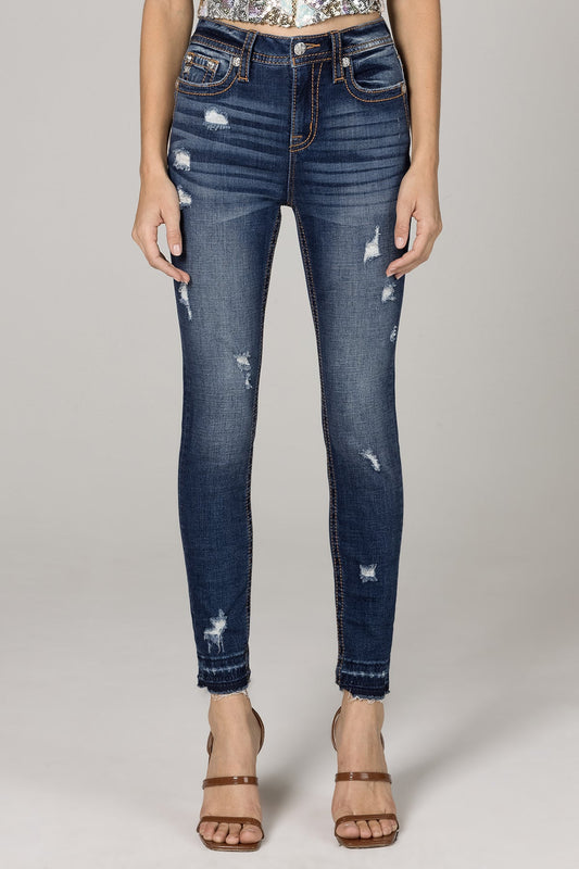 Miss Me Torn High Rise Ankle Skinny Jeans
