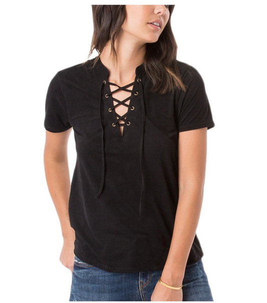 Z-Supply Suede Lace Up Top