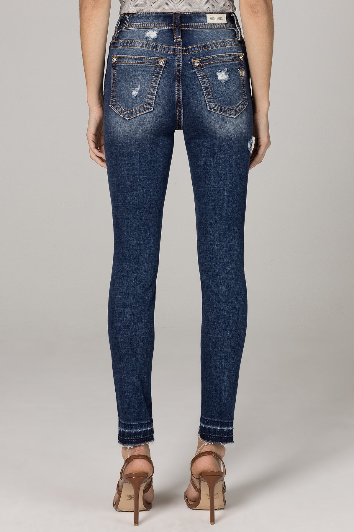 Miss Me Torn High Rise Ankle Skinny Jeans