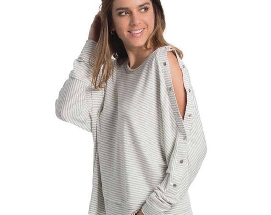 Elan Button Shoulder Womens Top