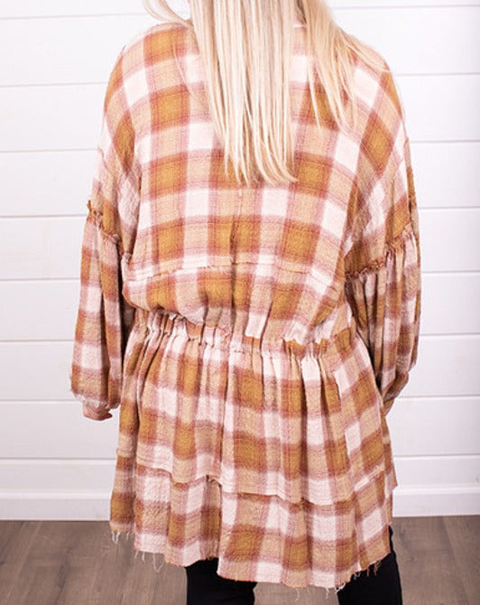 Free People Women's by The Way Plaid Mini, Blush Combo