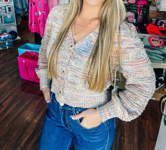Another Love Nadira Cable Weave Cardigan Fiesta