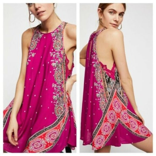 Free People Darjeeling Purple Printed Women's Slip