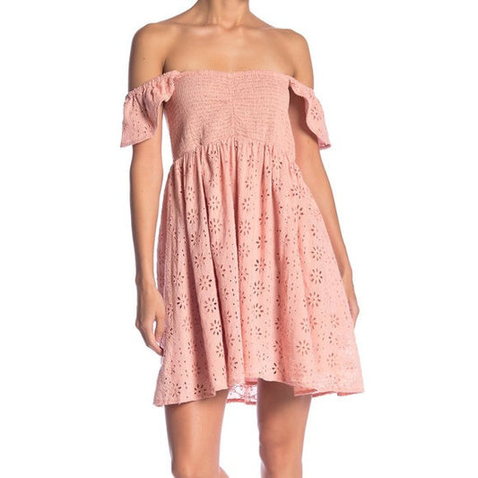 Elan Elastic Short Sleeve Cover-Up Dress