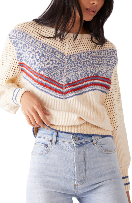 Free People Geo Party Pullover in Ivory