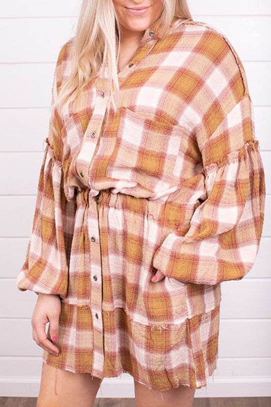 Free People Women's by The Way Plaid Mini, Blush Combo