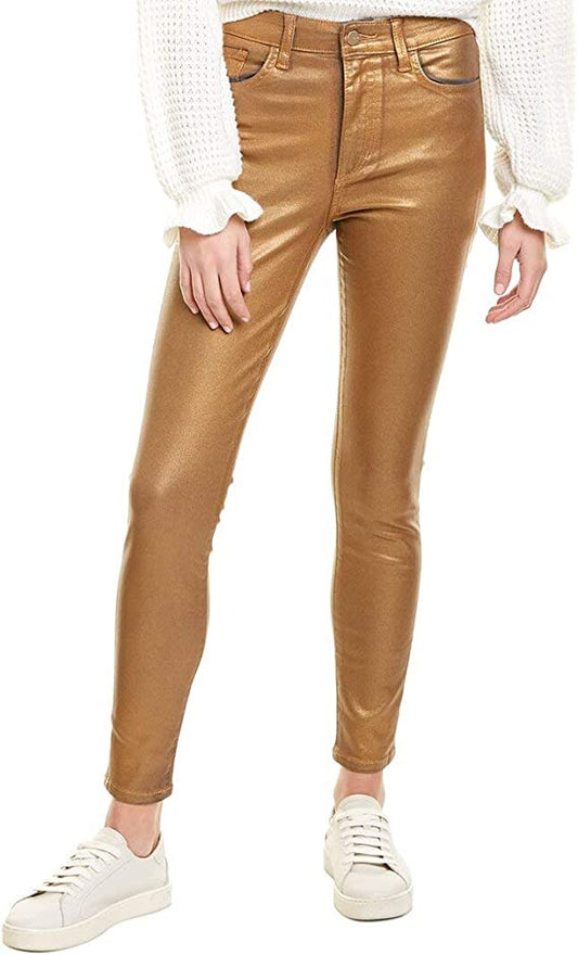 Joe's Jeans Charlie Ankle Coated in Gold Metallic