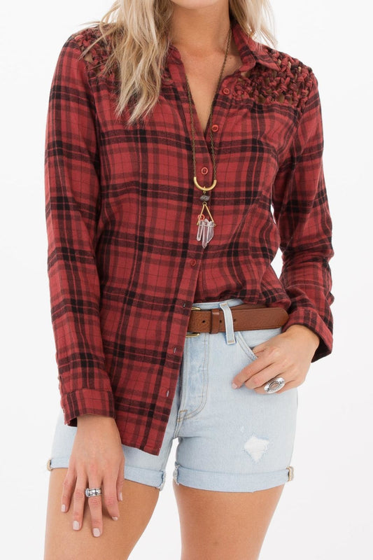 White Crow Carmen Plaid Flannel Women's Top