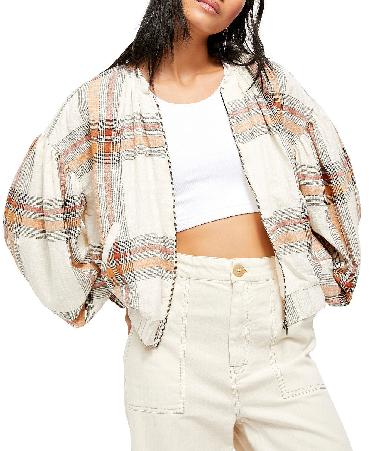 Free People Mattie Plaid Bomber Jackets