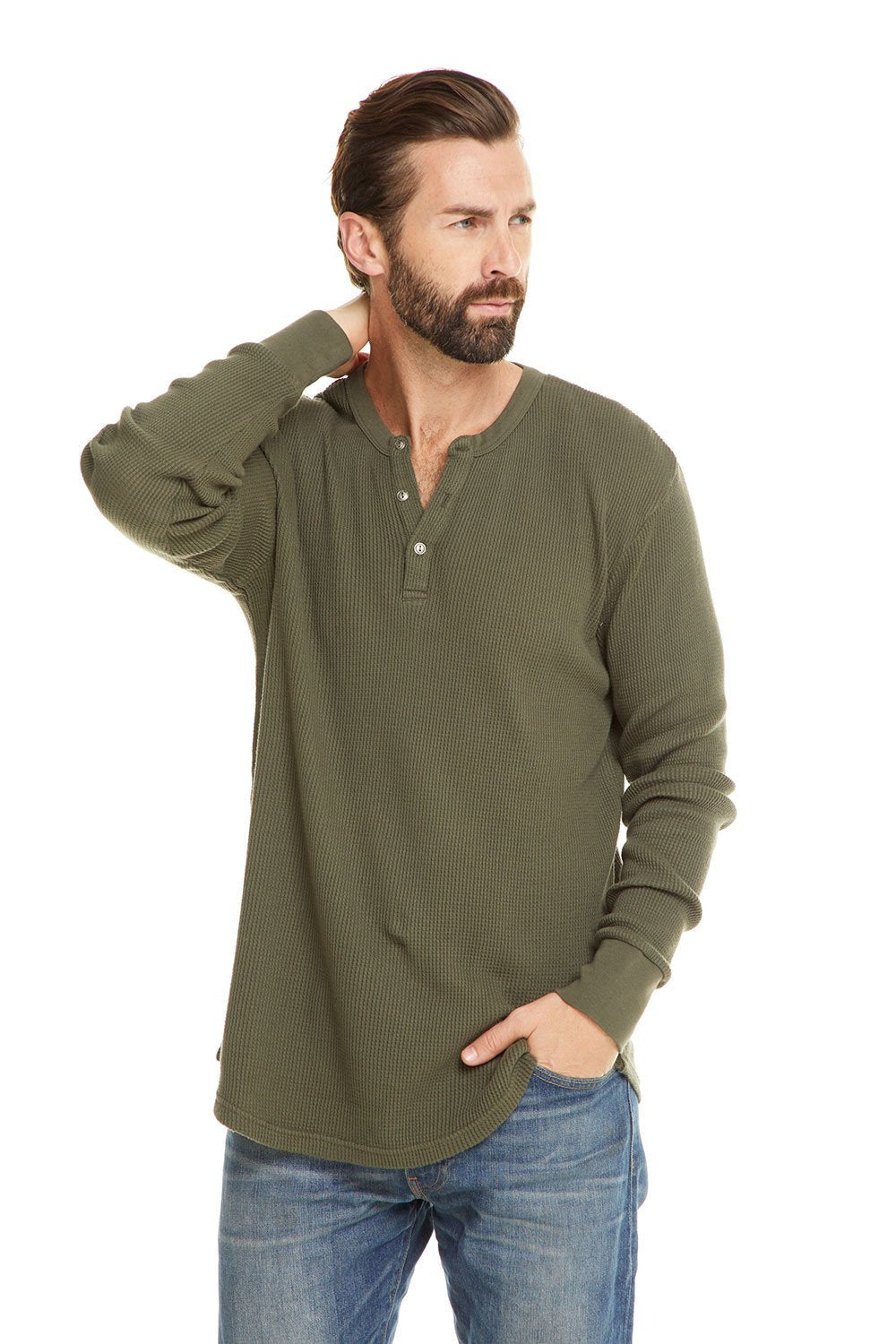 Chaser Men's Henley Thermal Shirt