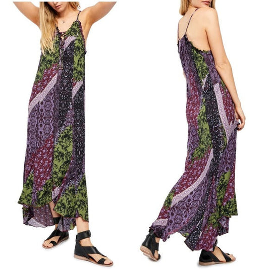 Women's Free People Work of Art Print Maxi Dress - Black
