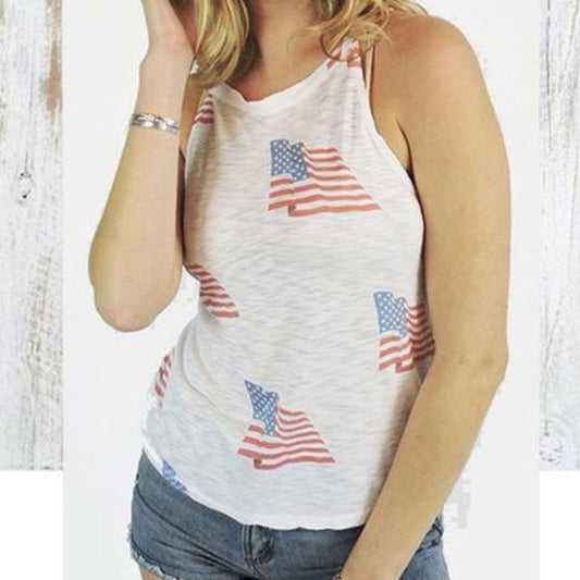 Brokedown Flag Hi-Neck Women's Tank