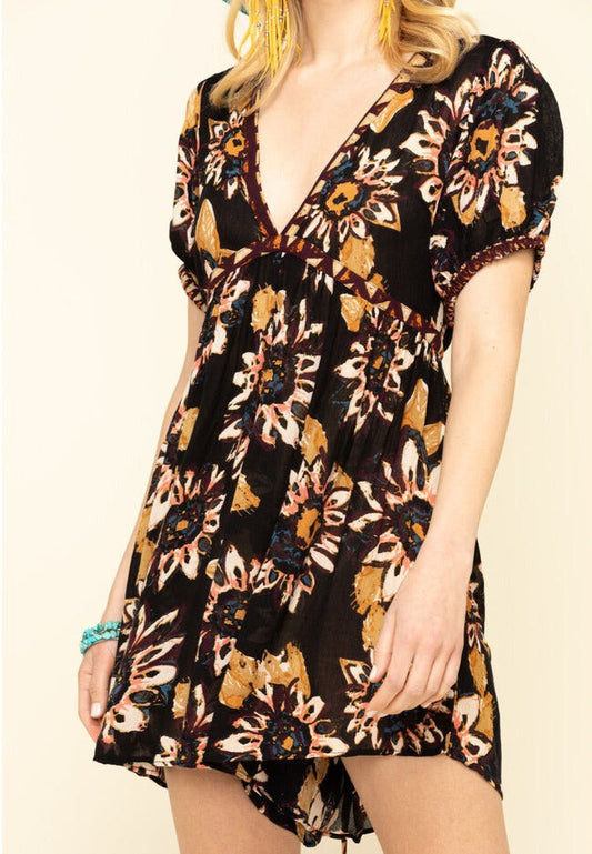 Free People Black on the Edge Romper