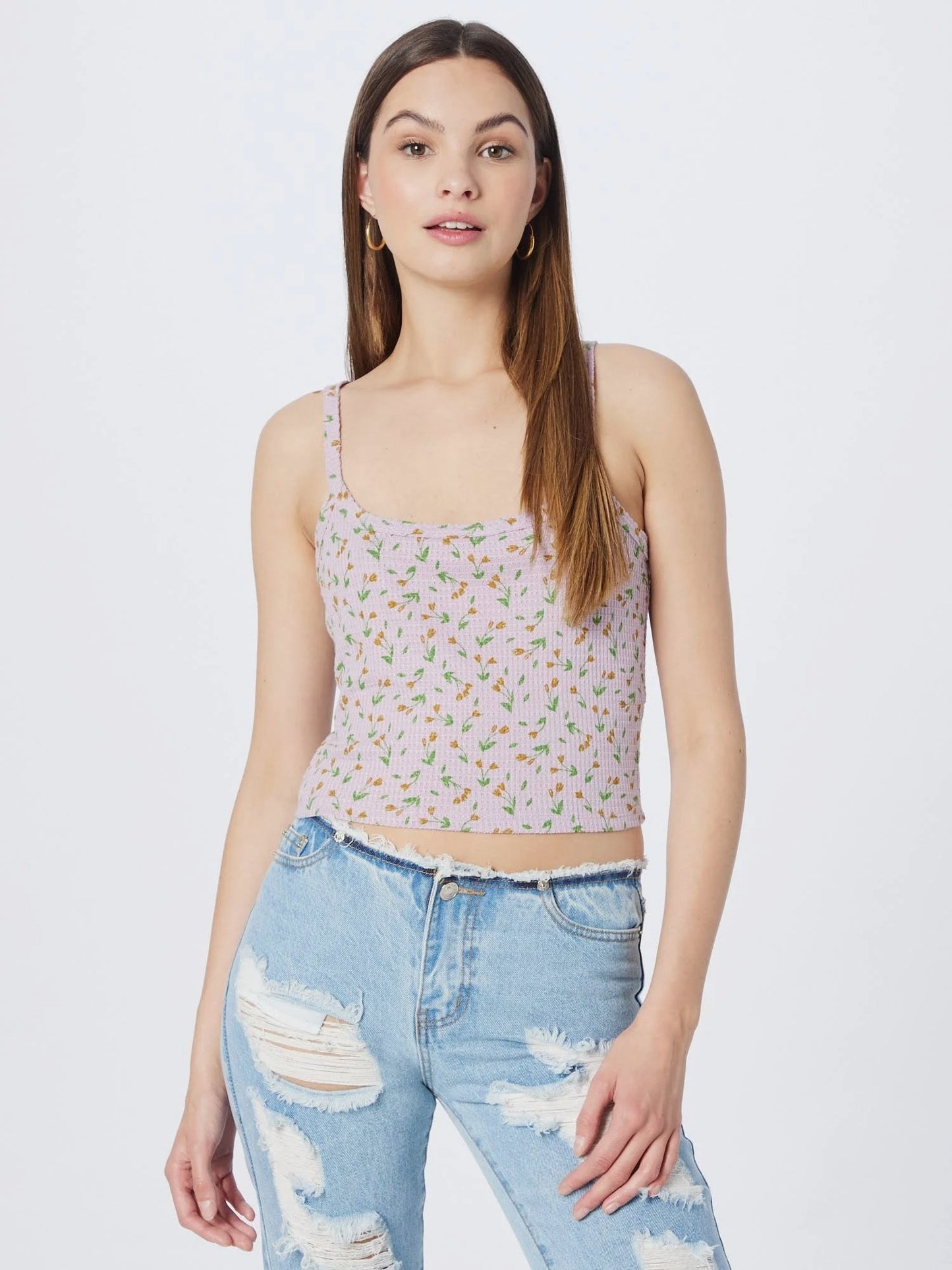 Free People Women's One of the Girls Crop Top - Lilac Combo