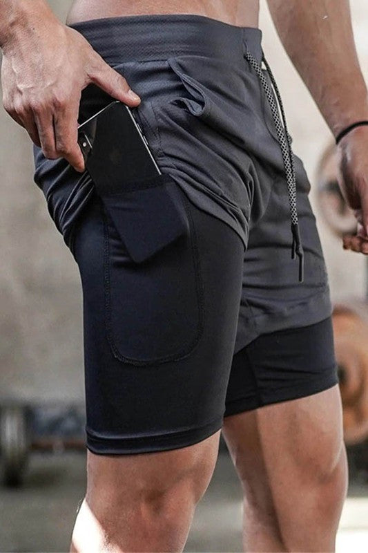Song and Sol 2 in 1 Quick Dry Men's Fitness Shorts